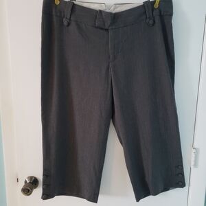 Gray Pin Stripe Stretch Dressy Capris Size 14